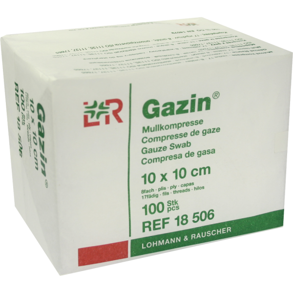 GAZIN Mullkomp.10x10 cm unsteril 8fach Op