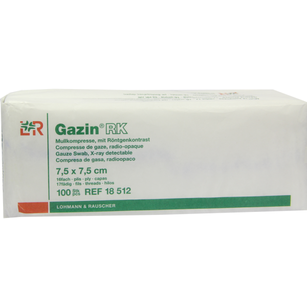 GAZIN Mullkomp.7,5x7,5 cm unsteril 16fach RK