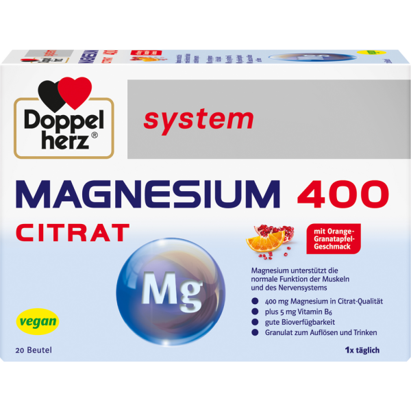 DOPPELHERZ Magnesium 400 Citrat system Granulat