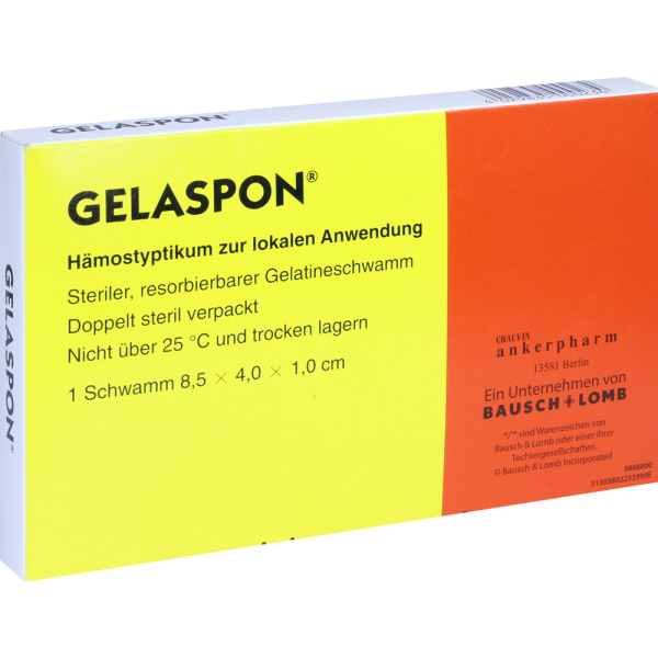 GELASPON Schwamm 1x4x8,5 cm Gelatineschwamm