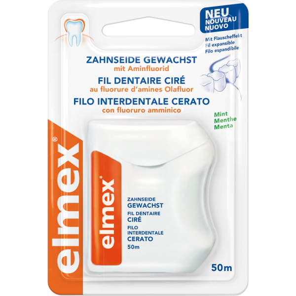 ELMEX Zahnseide gewachst mit Aminfluorid