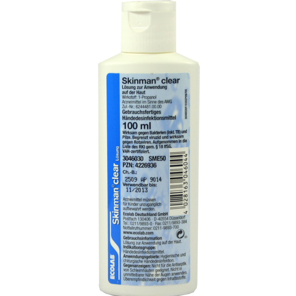 SKINMAN clear Händedesinfektion Taschenflasche