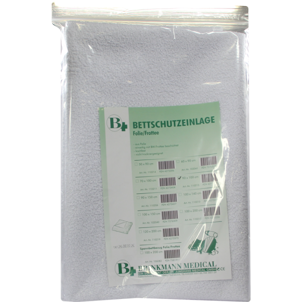 BETTSCHUTZEINLAGE Folie Frottee 90x100 cm