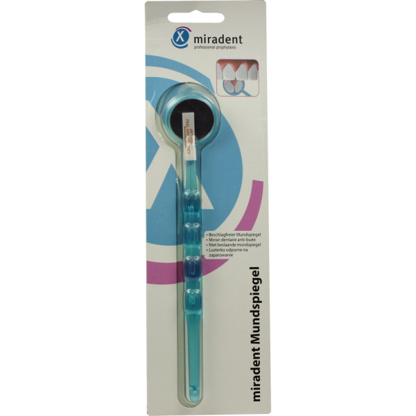 MIRADENT Mundspiegel beschlagsfrei blau transp.