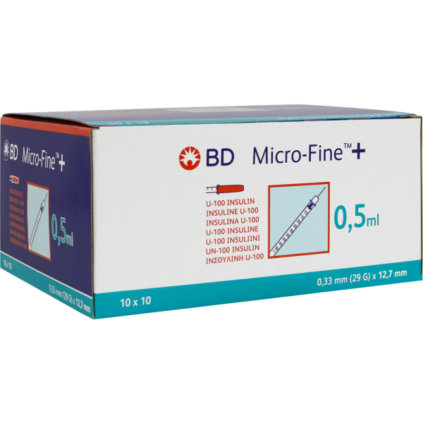 BD MICRO-FINE+ Insulinspr.0,5 ml U100 12,7 mm