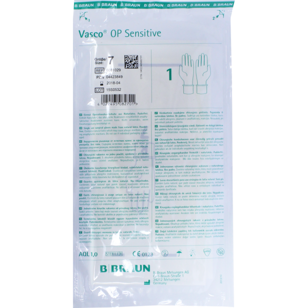 VASCO OP Sensitive Handsch.steril puderfrei Gr.7,0