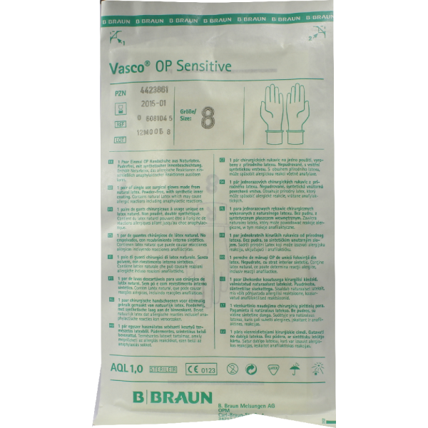 VASCO OP Sensitive Handsch.steril puderfrei Gr.8,0