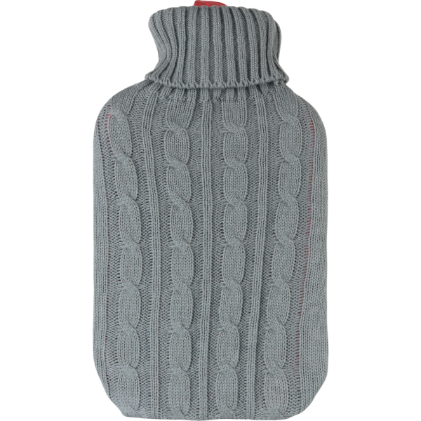 WÄRMFLASCHE Gummi 2 l m.Rollkragenpullover Bezug