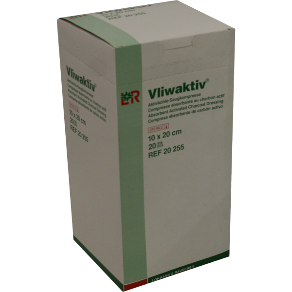 VLIWAKTIV Aktivkohle-Saugkomp.steril 10x20 cm
