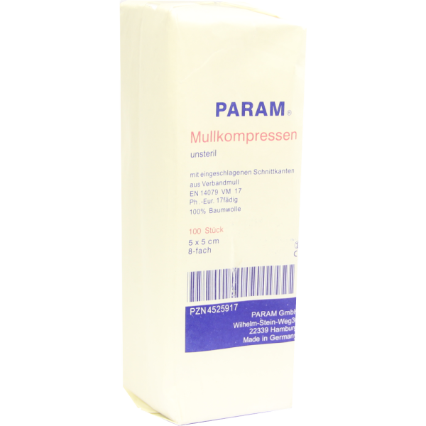MULLKOMPRESSEN 5x5 cm unsteril 8fach