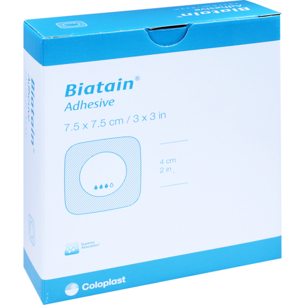 BIATAIN Schaumverband 7,5x7,5 cm selbst haftend
