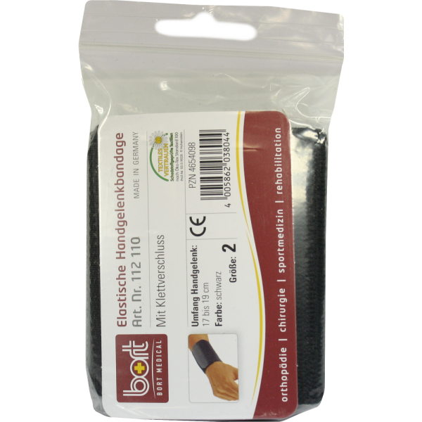 BORT Handgelenkbandage m.Klettverschl.Gr.2 schwarz