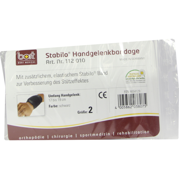 BORT Stabilo Handgelenkbandage Gr.2 schwarz
