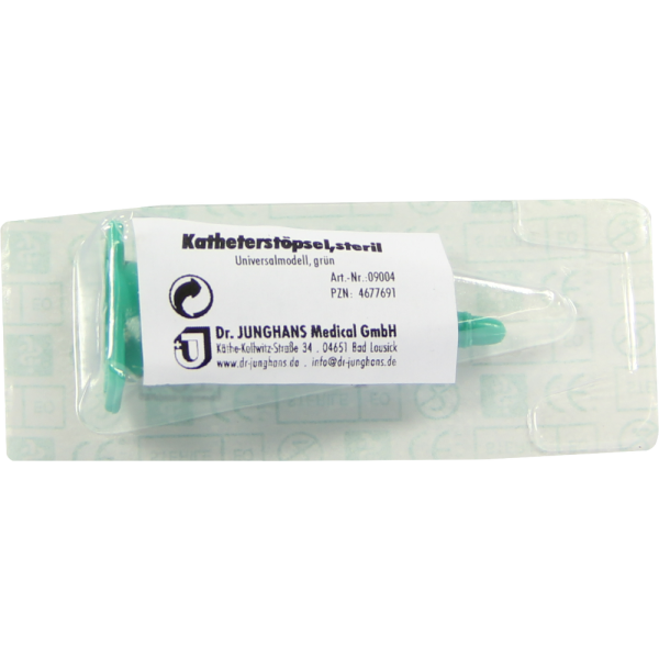 KATHETERSTÖPSEL steril grün Kunststoff universal