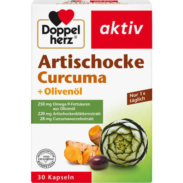 DOPPELHERZ Artischocke+Olivenöl+Curcuma Kapseln