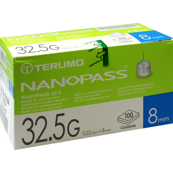 TERUMO NANOPASS 32,5 Pen Kanüle 0,22x8 mm