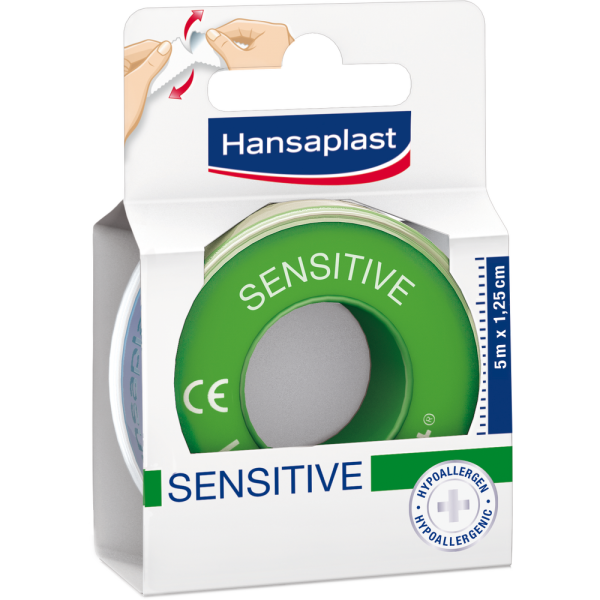 HANSAPLAST Fixierpfl.Sensitive 1,25 cmx5 m