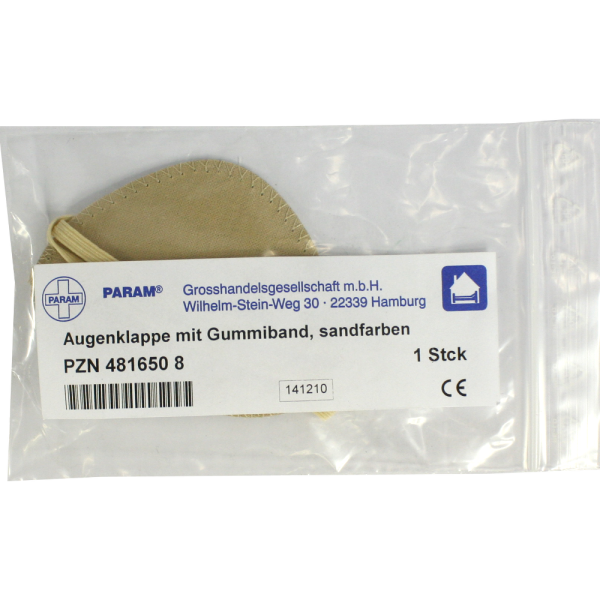 AUGENKLAPPE mit Gummiband sandfarben
