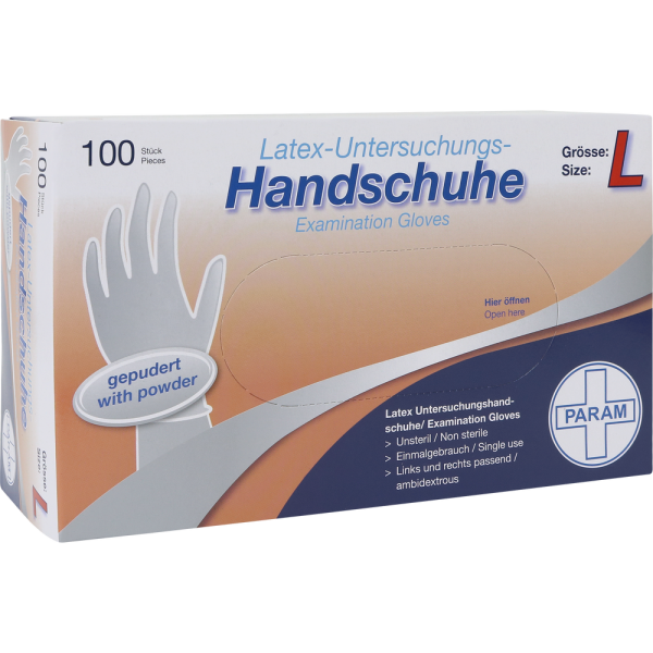 HANDSCHUHE Einmal Latex gepudert L
