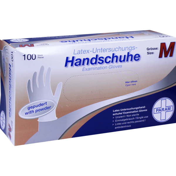 HANDSCHUHE Einmal Latex gepudert M