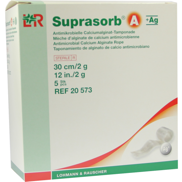 SUPRASORB A+Ag Antimik.Cal.Alginat Tamp.30 cm 2 g