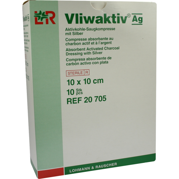 VLIWAKTIV AG Aktivkohle Saugkomp.m.Silber 10x10 cm
