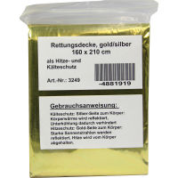 RETTUNGSDECKE 160x210 cm gold/silber