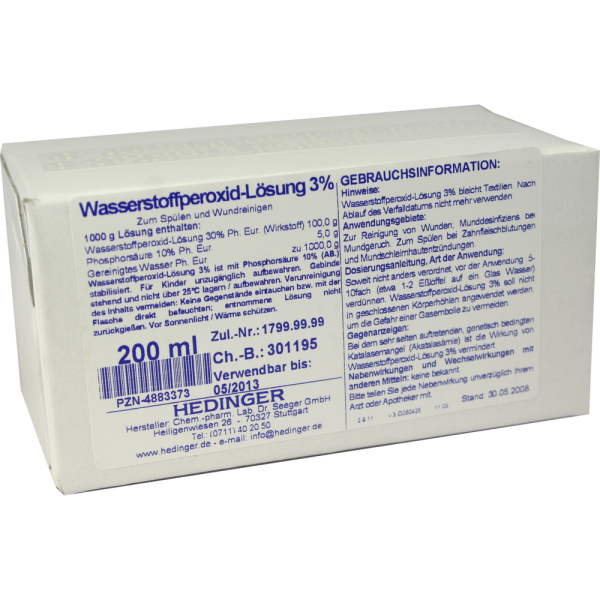 WASSERSTOFFPEROXID-Lösung 3% Standardzulassung