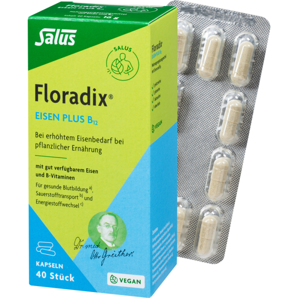 FLORADIX Eisen plus B12 vegan Kapseln