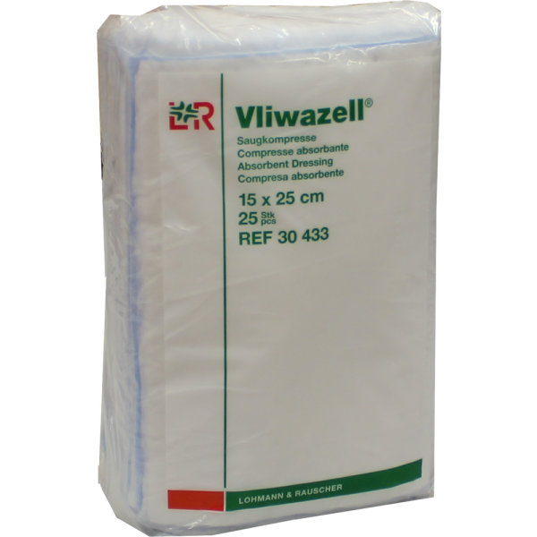 VLIWAZELL Saugkompressen unsteril 15x25 cm