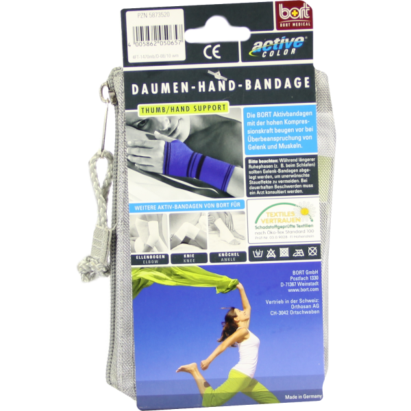 BORT ActiveColor Daumen Hand Band.M blau