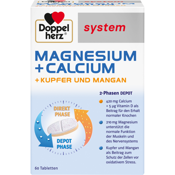 DOPPELHERZ Magnesium+Calc.+Kupfer+Mangan syst.Tab.