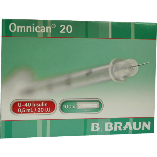OMNICAN Insulinspr.0,5 ml U40 m.Kan.0,30x8 mm ein.