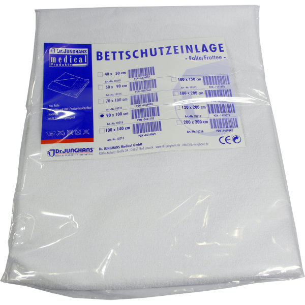 BETTSCHUTZEINLAGE Folie Frottee 90x100 cm