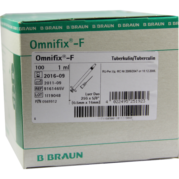 OMNIFIX F Duo Spr.1 ml 25 G 0,5x16 mm latexfrei