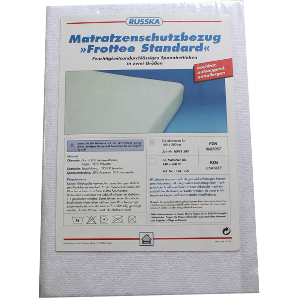 MATRATZEN SCHUTZBEZUG Frottee 100x200 cm