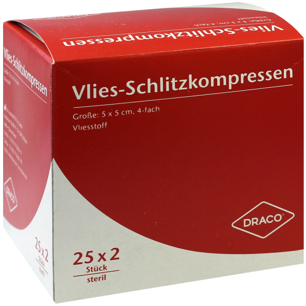 SCHLITZKOMPRESSEN Vlies 5x5 cm steril 4fach