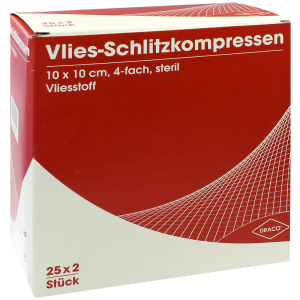 SCHLITZKOMPRESSEN Vlies 10x10 cm steril 4fach