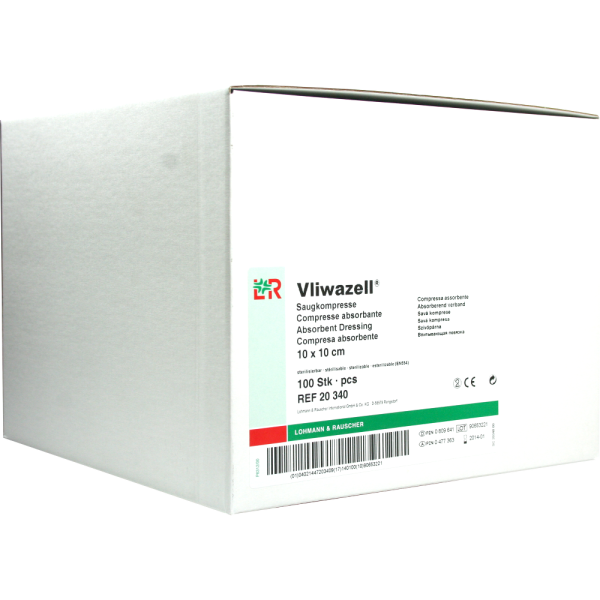 VLIWAZELL Saugkompressen unsteril 10x10 cm