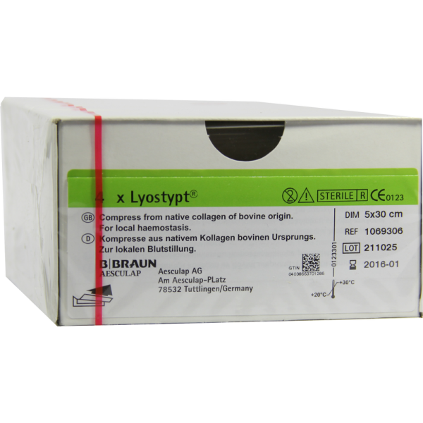 LYOSTYPT Kollagen Hämostypt.5x30cm Vlies