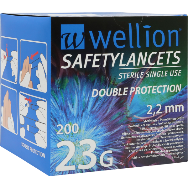 WELLION Safetylancets 23 G Sicherheitseinmallanz.