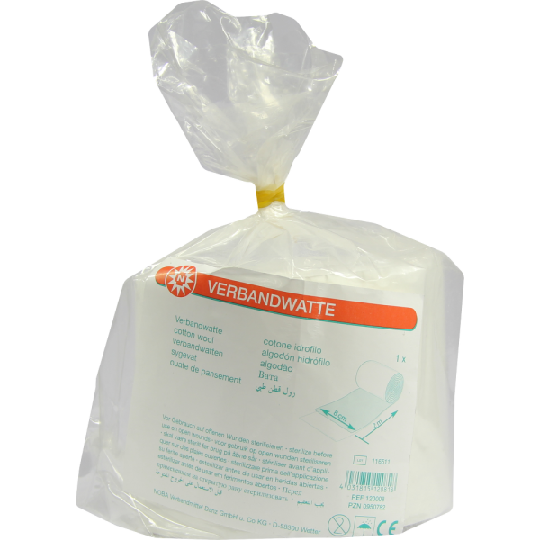 VERBANDWATTE gerollt 8 cmx2 m