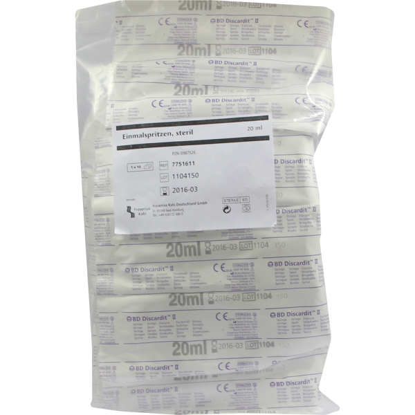 EINMALSPRITZE 20 ml steril