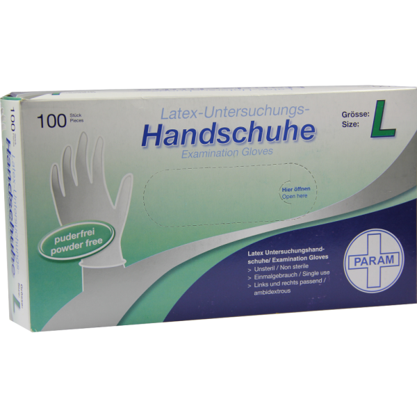 HANDSCHUHE Einmal Latex puderfrei L