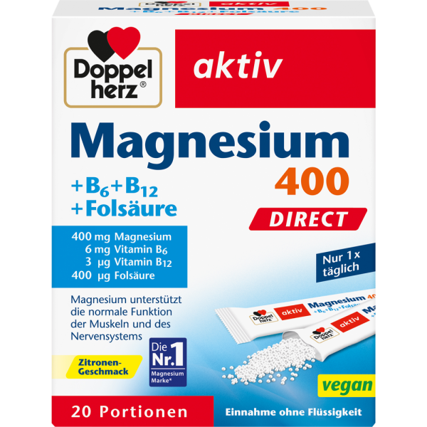 DOPPELHERZ Magnesium+B Vitamine DIRECT Pellets