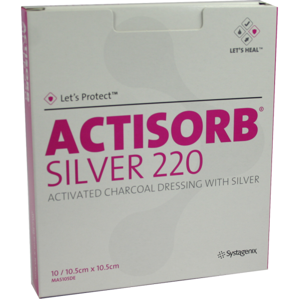 ACTISORB 220 Silver 10,5x10,5 cm steril Kompressen