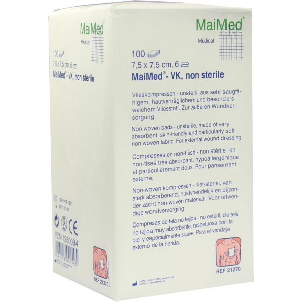 VLIESKOMPRESSEN unsteril 7,5x7,5 cm 6fach