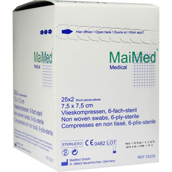 VLIESKOMPRESSEN steril 7,5x7,5 cm 6fach