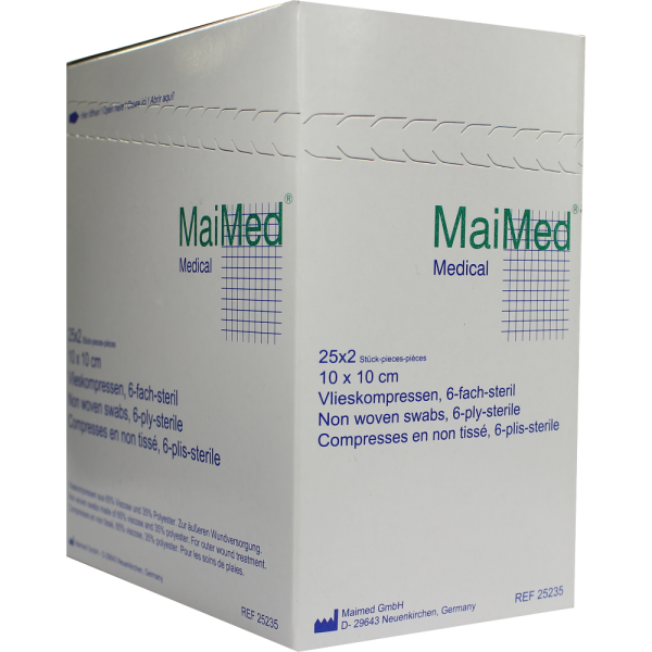 VLIESKOMPRESSEN steril 10x10 cm 6fach