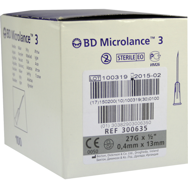 BD MICROLANCE 3 Sonderkanüle 27 G 1/2 0,4x13 mm